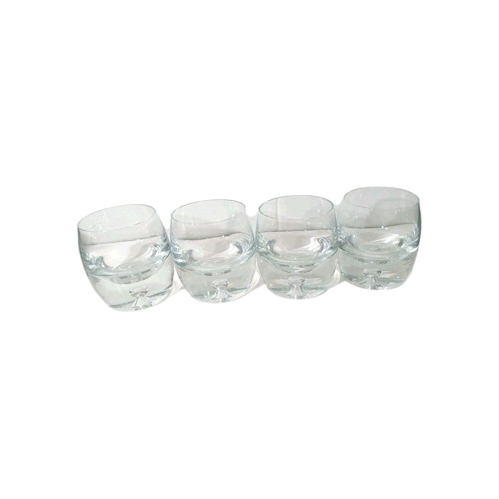 Luxury Krosno Bubble Bottom Heavy Stemless Wine Glass Set of 4 Small
